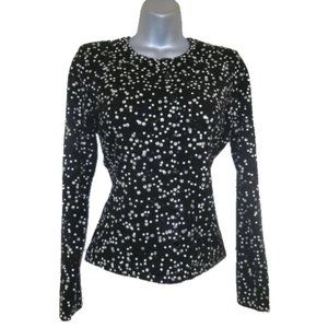 talbots sequin black wool cardigan size small 6